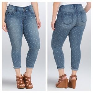 Torrid Faded Polka Dot Cropped Skinny Jean 16